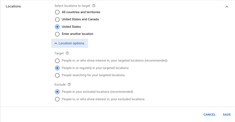 google-location-settings