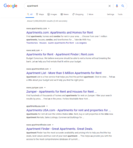 Apartment Search Queries Google SEO
